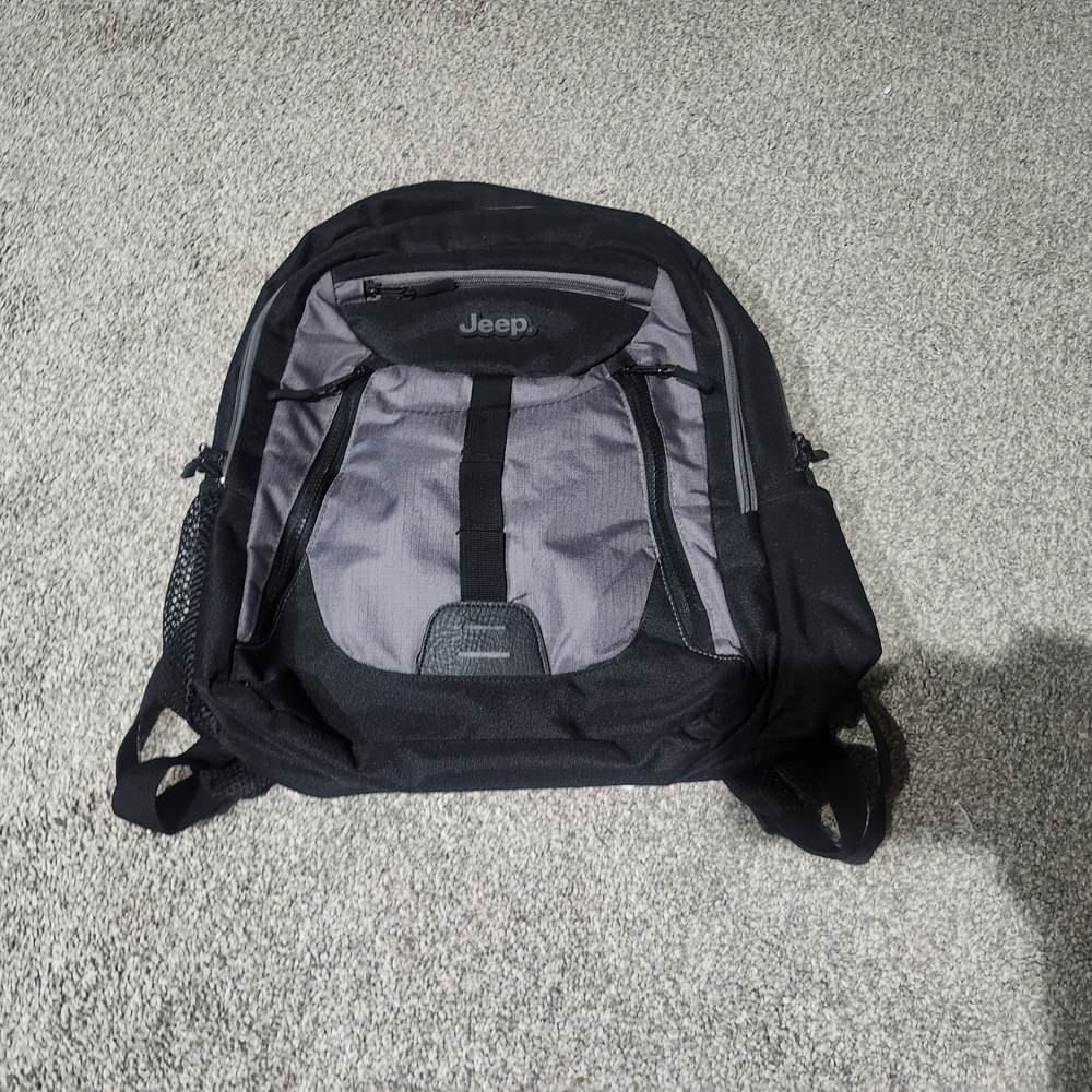 Jeep Black and Gray Laptop Backpack